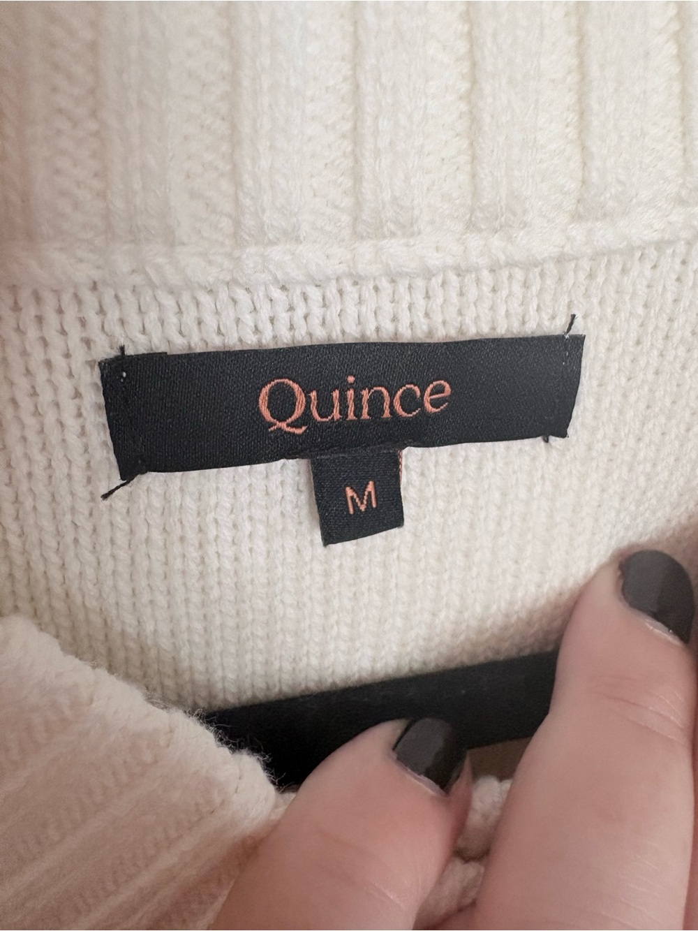 Quince 100% Organic Cotton Cropped Cardigan Sweater Ivory Medium - Picture 5 of 10